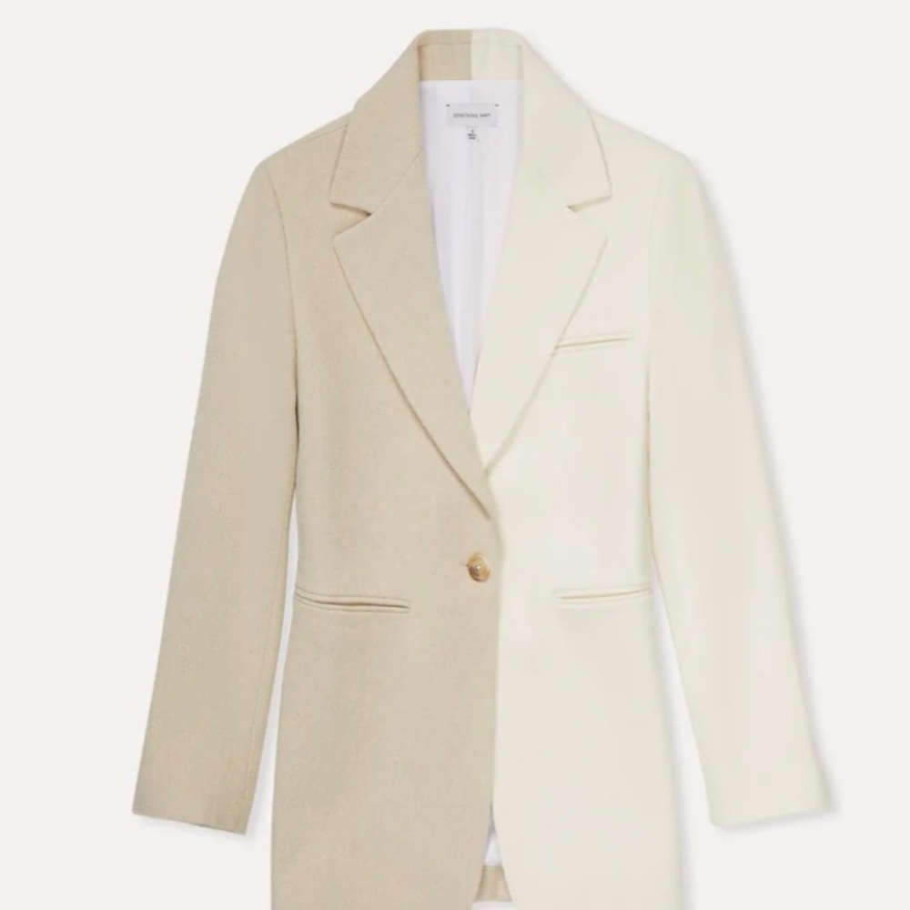 Something Navy Classic Color-block blazer- NWT SM